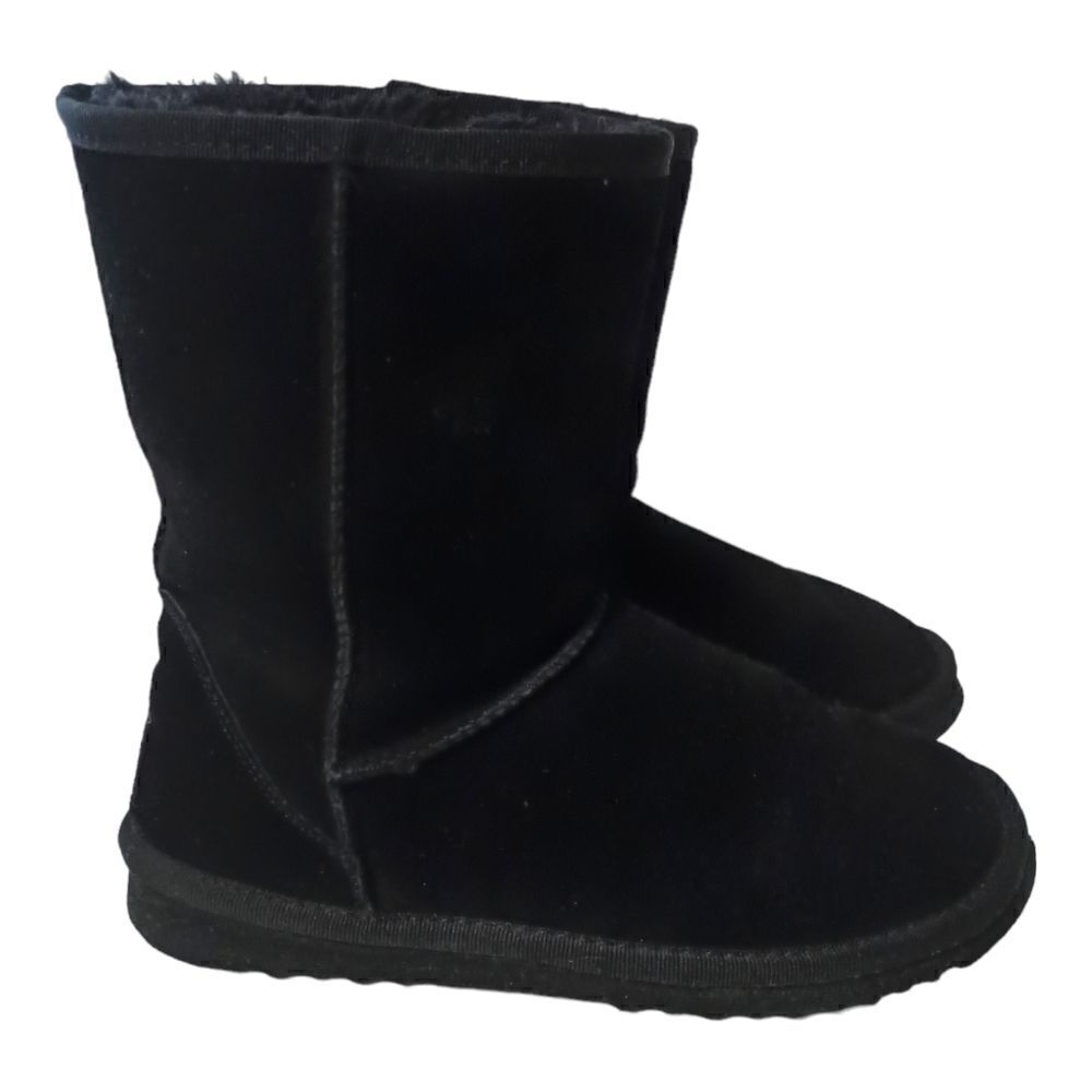 Ugg Classic Short Boot US Sz 7 Black Suede Wool Sheepskin Y2K Bootie Womens - Picture 16 of 16